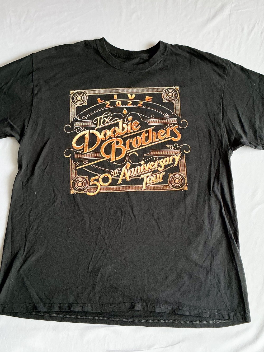 The Doobie Brothers Shirt 50th Anniversary Tour 2022 Black Tee Size XL